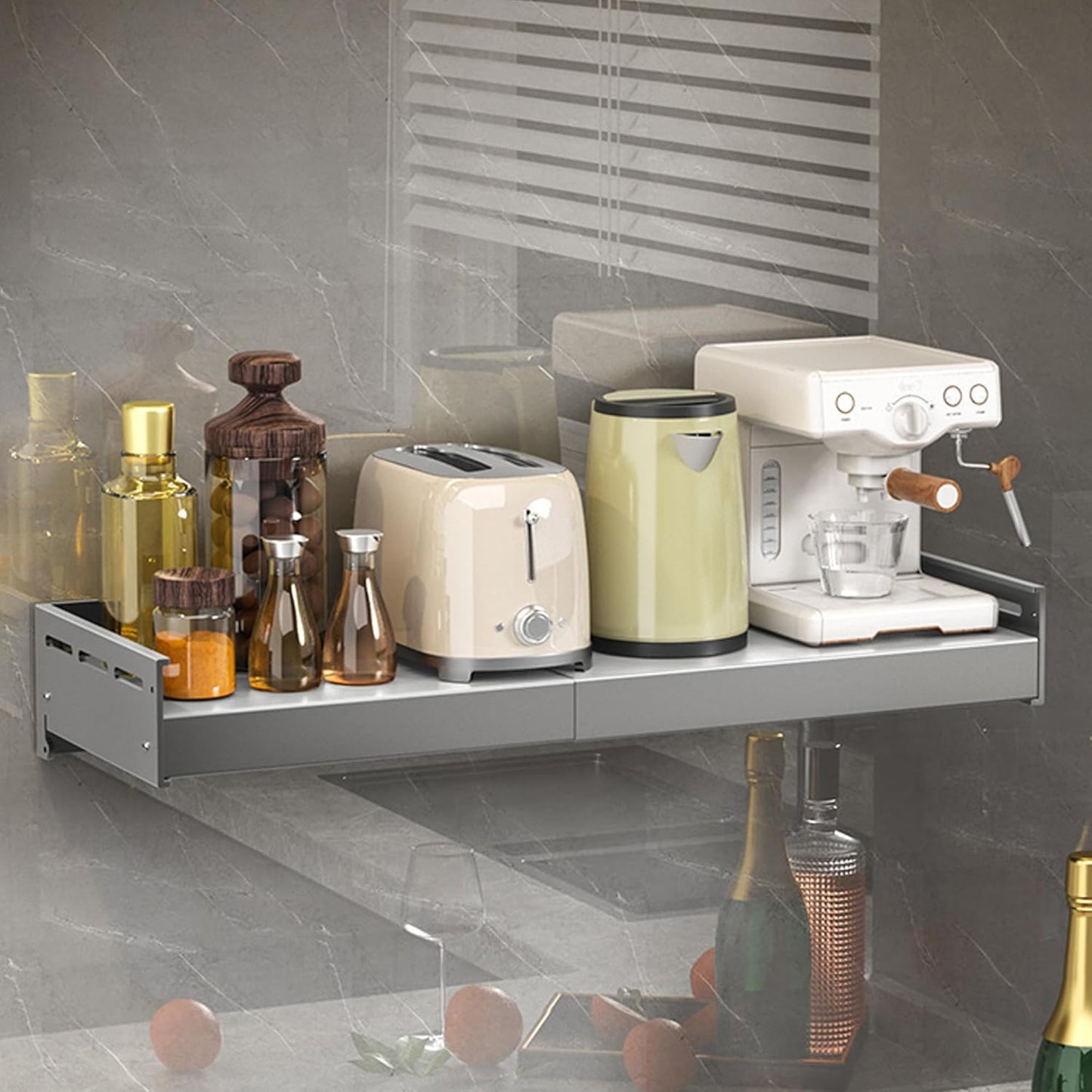 Adjustable Stainless Steel Wall Rack | High Load Bearing | Multifunctional Storage Rack