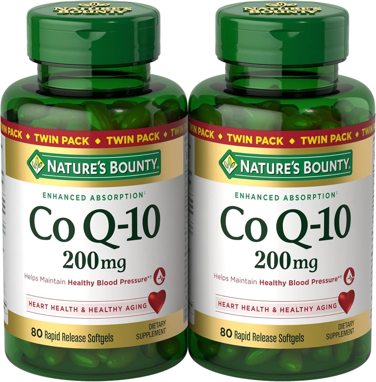 Natures Bounty CoQ10 200 mg Softgels for Heart Health Support
