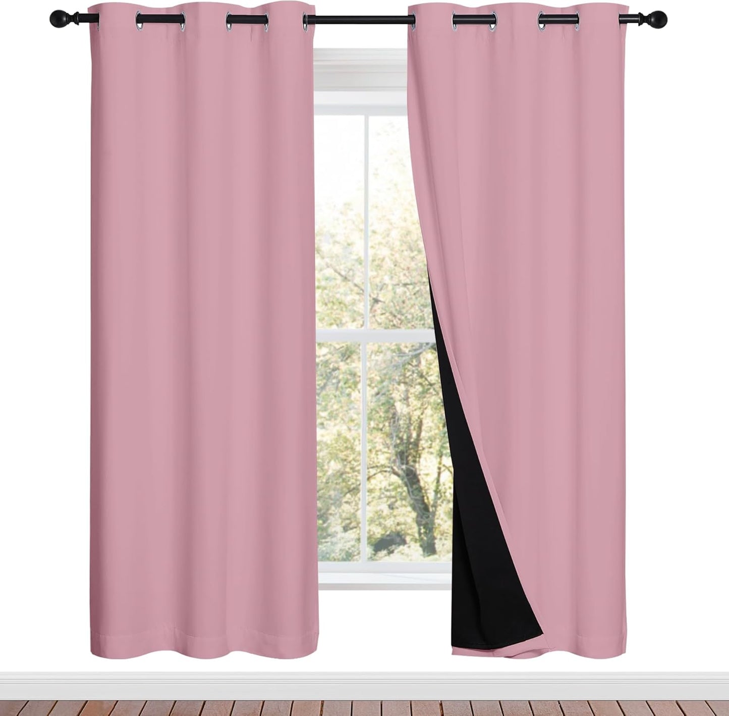 NICETOWN Crystal Pink Full Shade Curtain Panels for Your Home