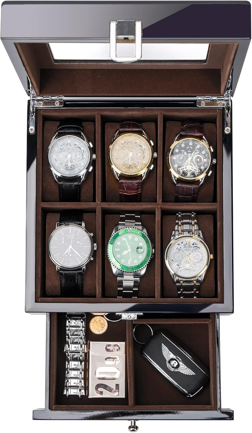 Luxury 6-Slot Men's Watch Box - Organize in Style