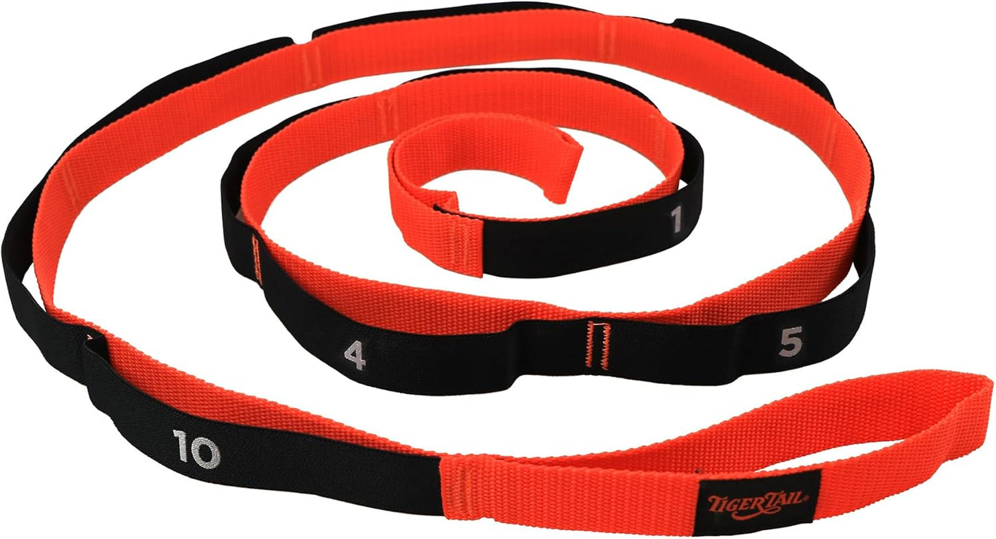 Tiger Tail Stretch/Yoga Strap - 10 Loop Design for Enhanced Flexibility
