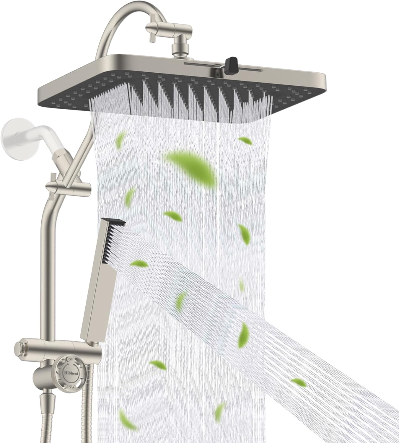 Hibbent 13ft' Shower Head Combo with High Pressure 5-Spray Modes