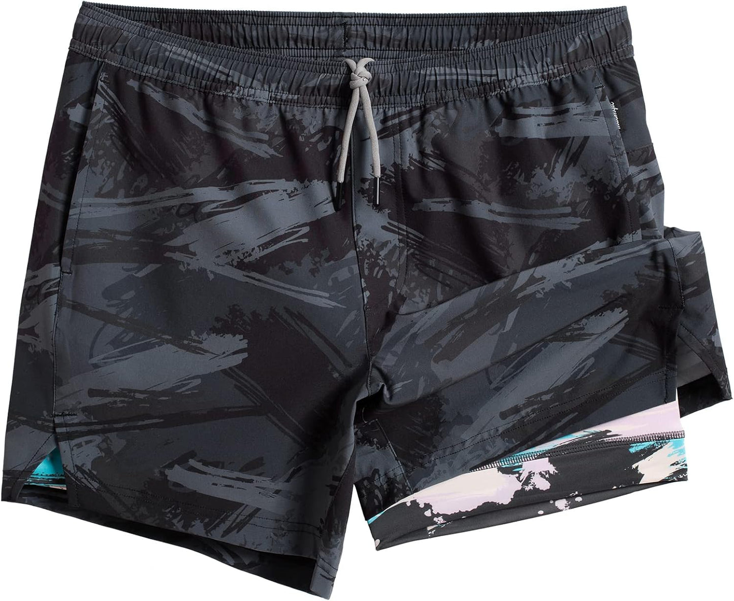 maamgic Mens 5in Gym Running Shorts - 2 in 1 Quick Dry Athletic