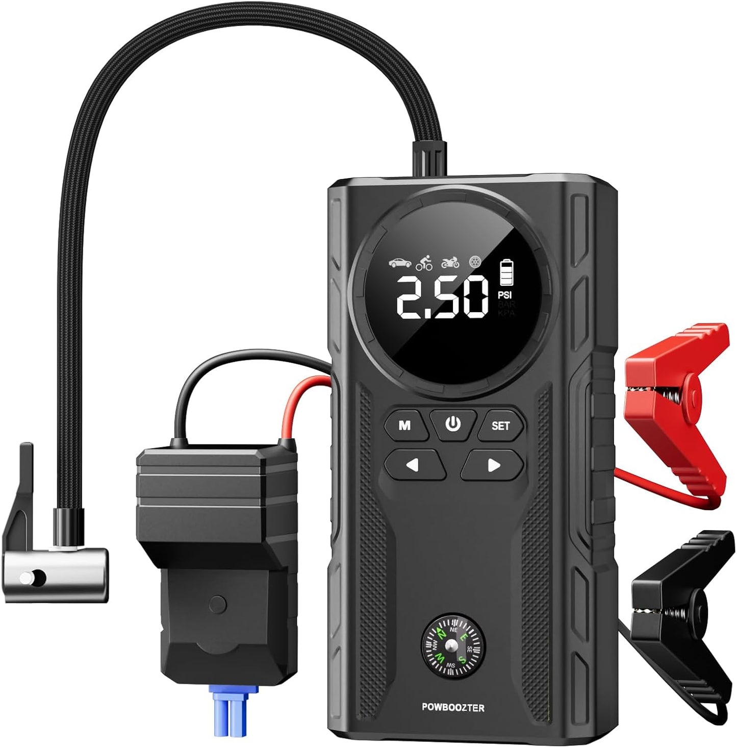 3500A Jump Starter + Air Compressor: Power on the Go!