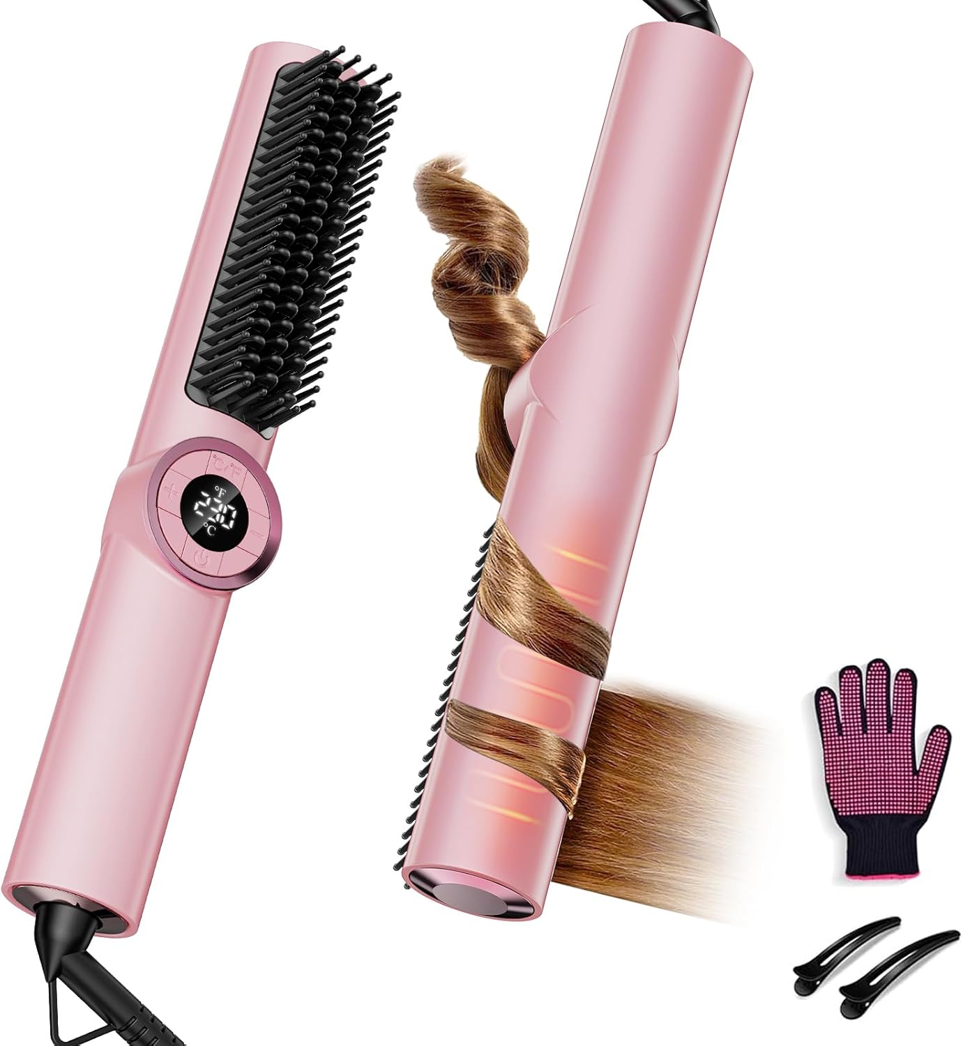 3-in-1 Hair Straightener Brush for Effortless Styling