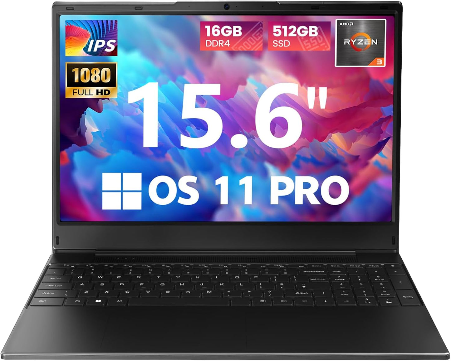 15.6 Inch FHD Laptop with AMD R3 3200U and 16GB RAM