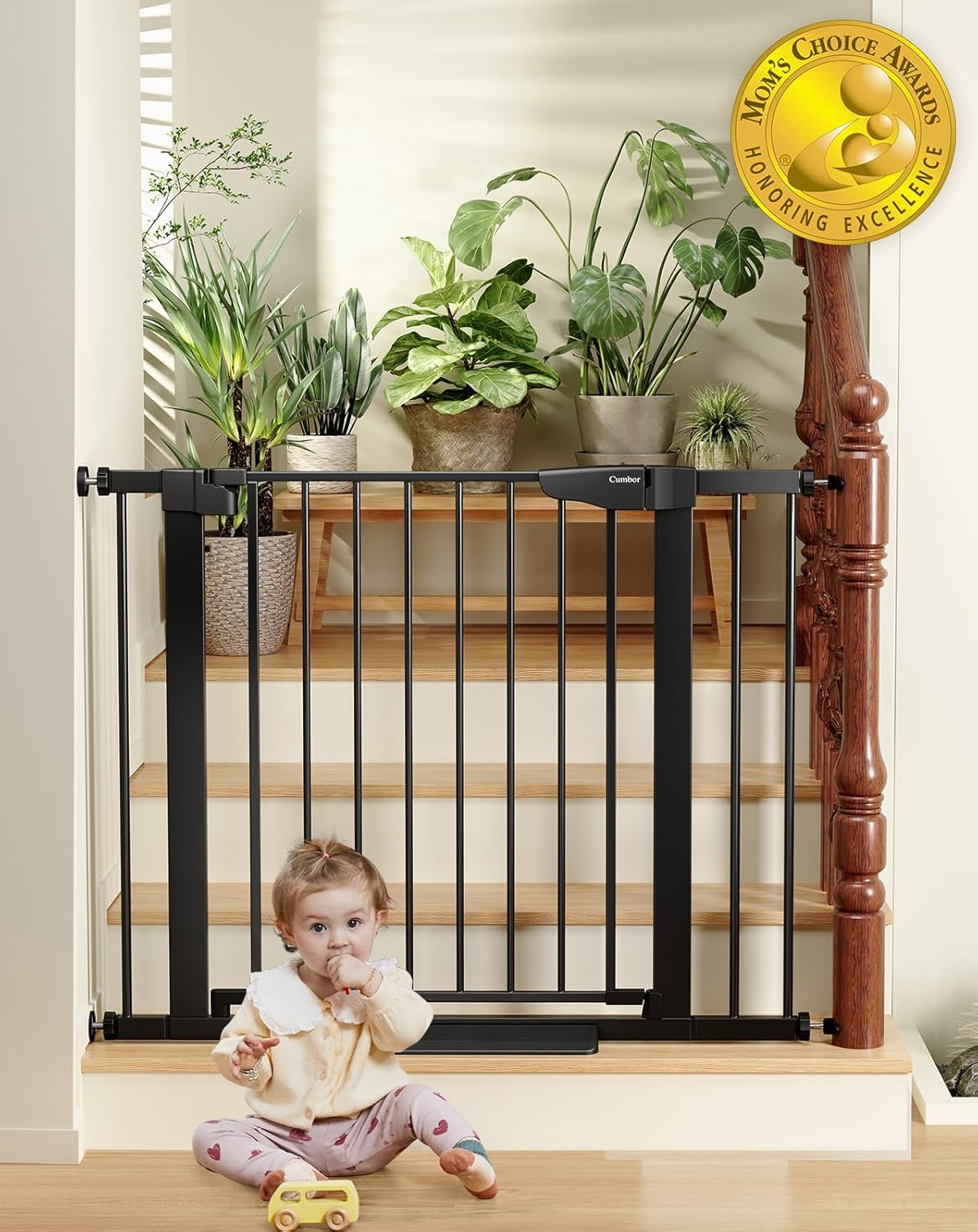 Cumbor Self-Closing Pet Gate - Mom's Choice Winner