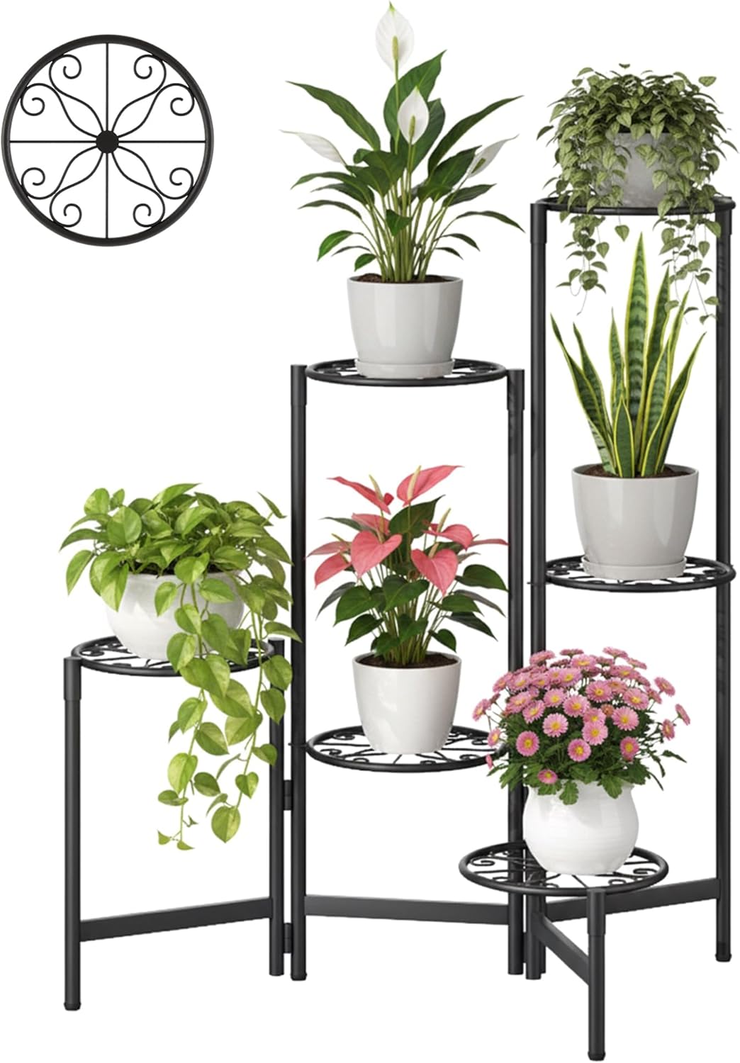 6 Tier Outdoor Plant Stands for Patio and Indoor Use