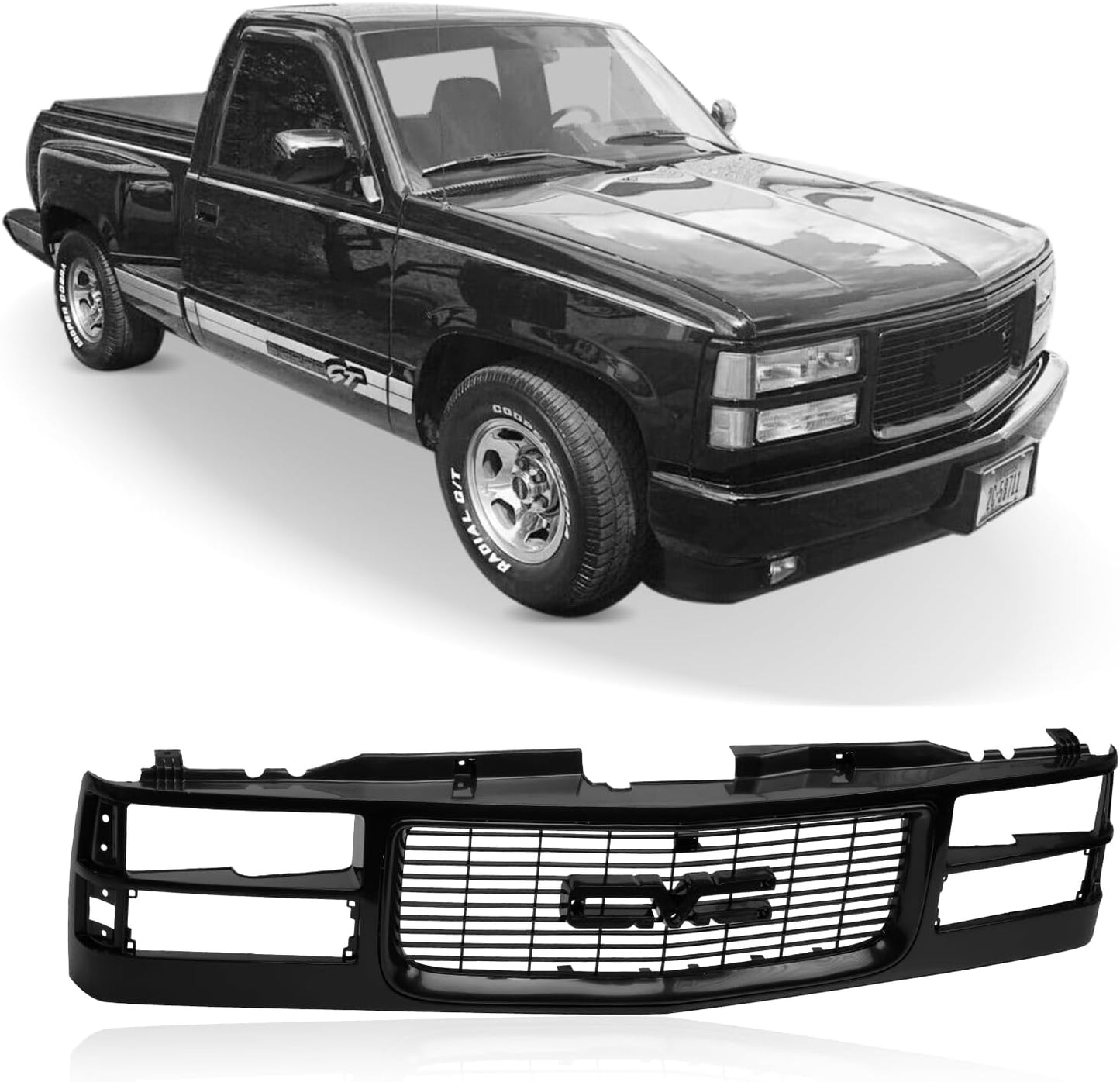 CarPartsDepot Front Grille Grill Black for GMC C/K Series Trucks