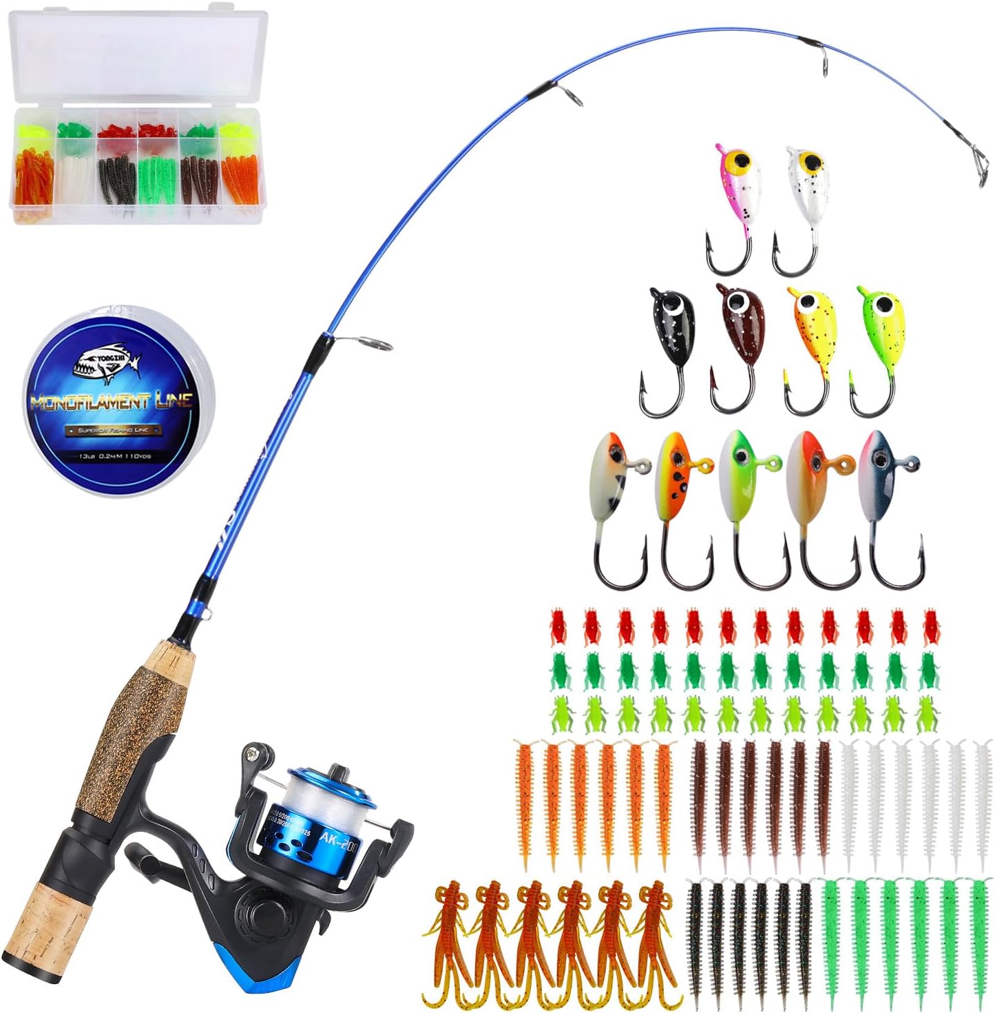 Sougayilang Ice Fishing Rod: Portable 2-Piece Combo for Walleye & Trout