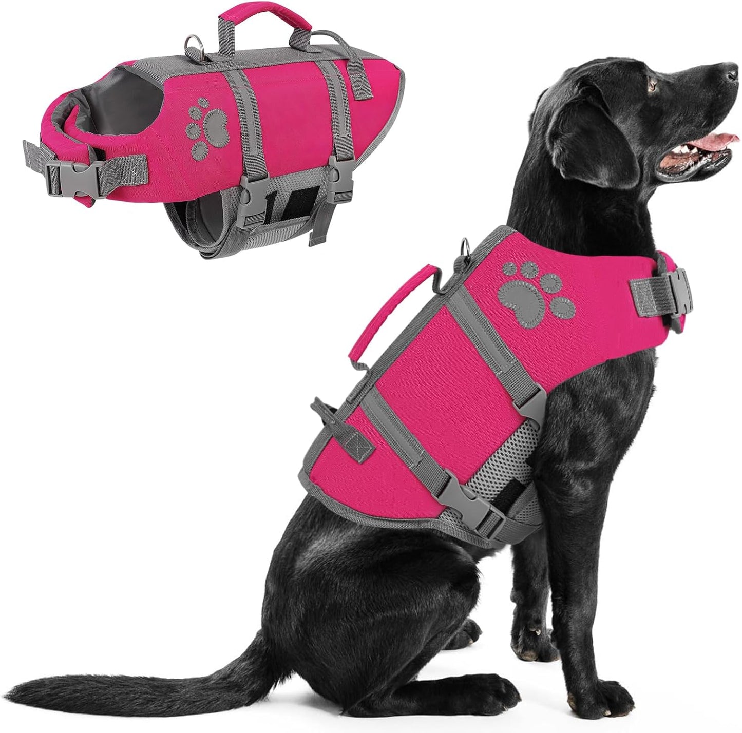 Queenmore Large Dog Life Vest for Swimming and Safety