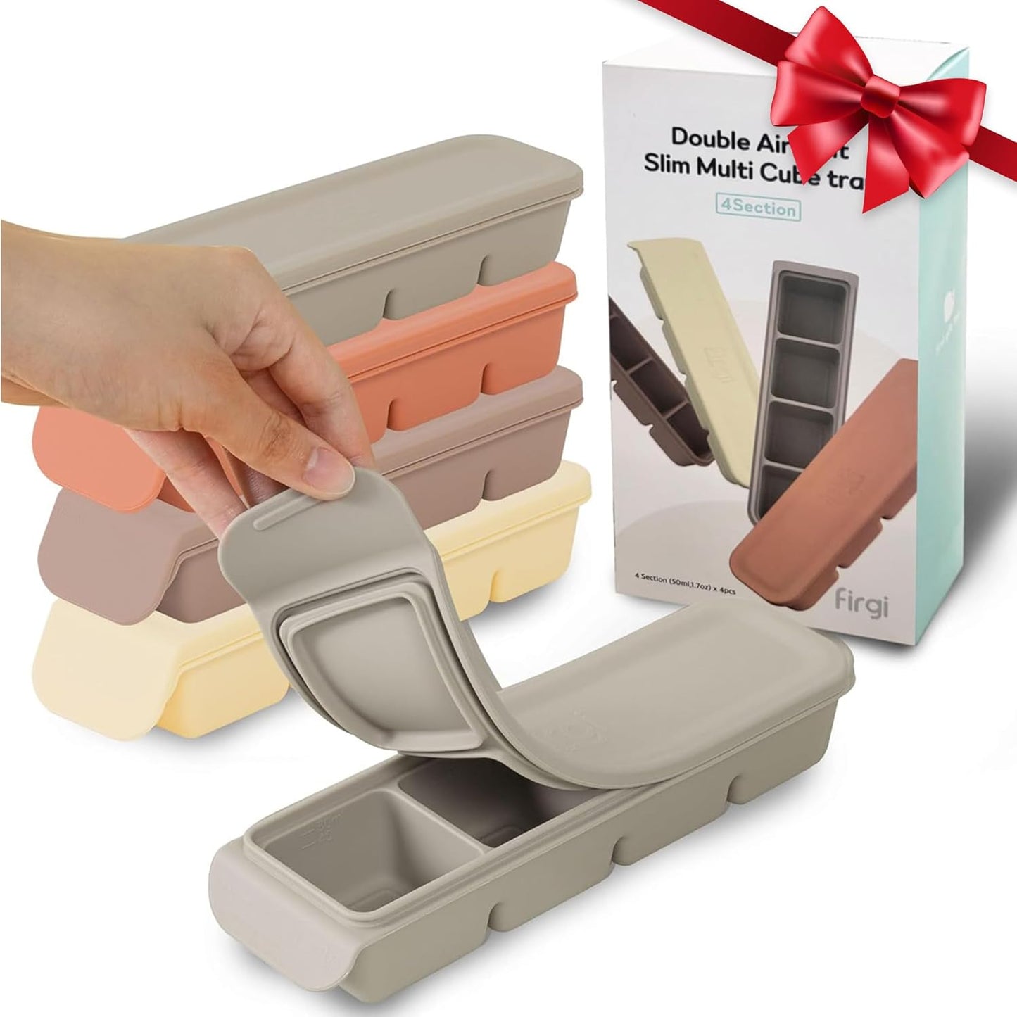 Silicone Freezer Trays with Lid for Baby Food and More