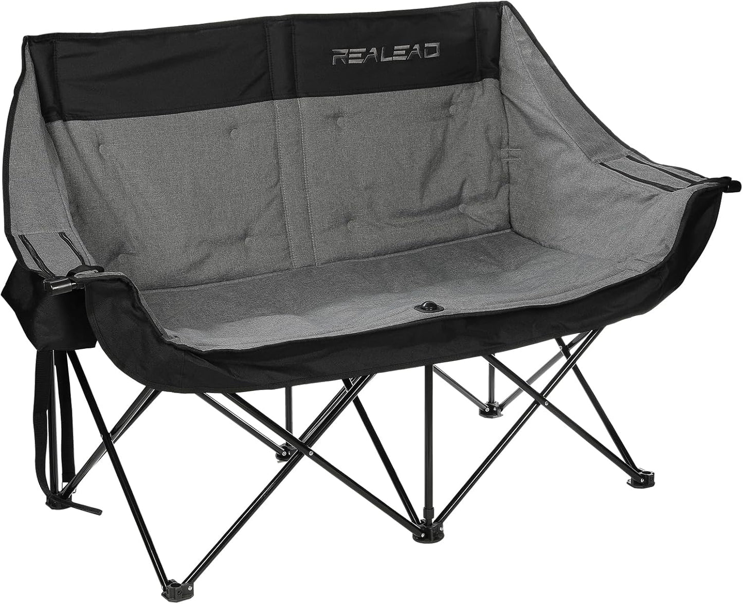 Oversized Camping Loveseat Chair with Cooler Bags for Two