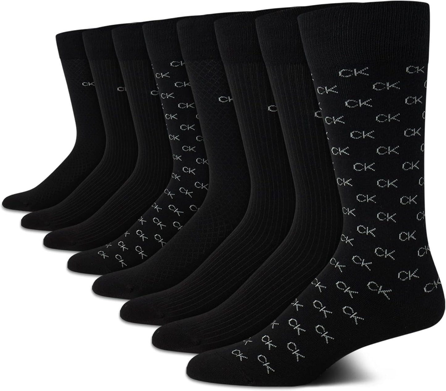 Calvin Klein Men's Dress Socks - 8 Pack Breathable Comfort