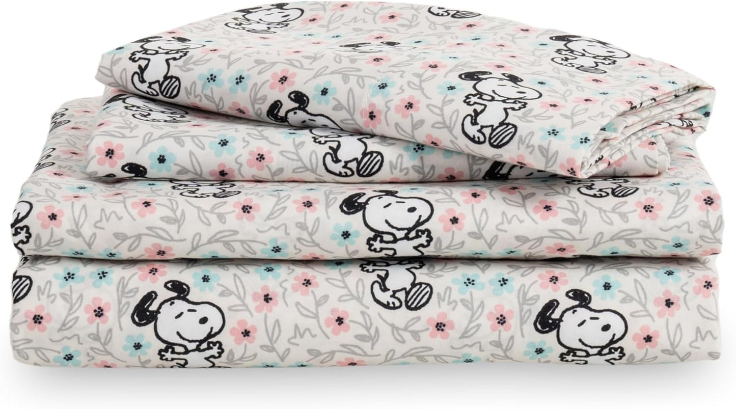 Peanuts Kids Sheet Set King Size with Snoopy Design for Comfort
