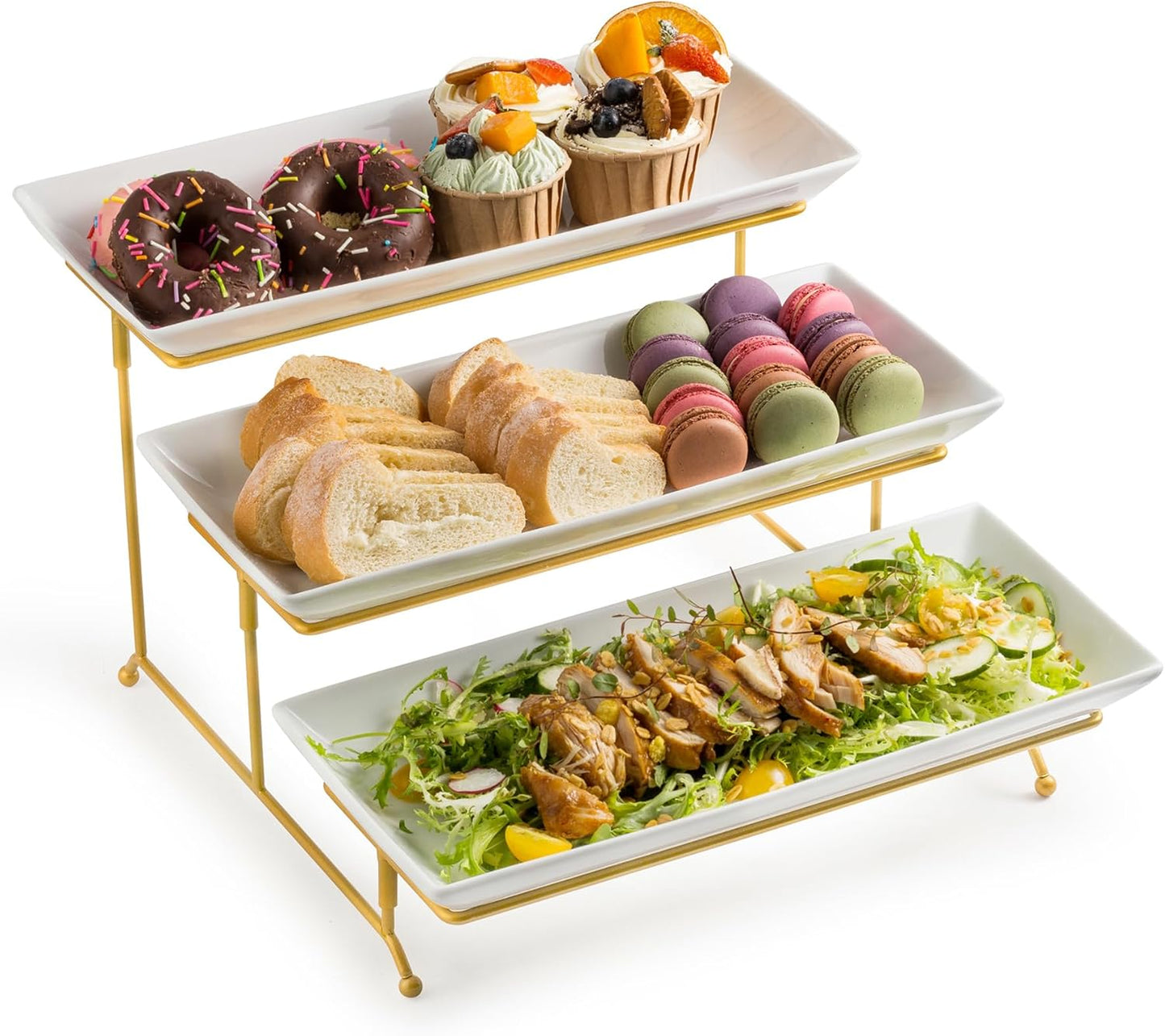 LYEOBOH 3 Tier Serving Stand Set for Appetizers and Desserts