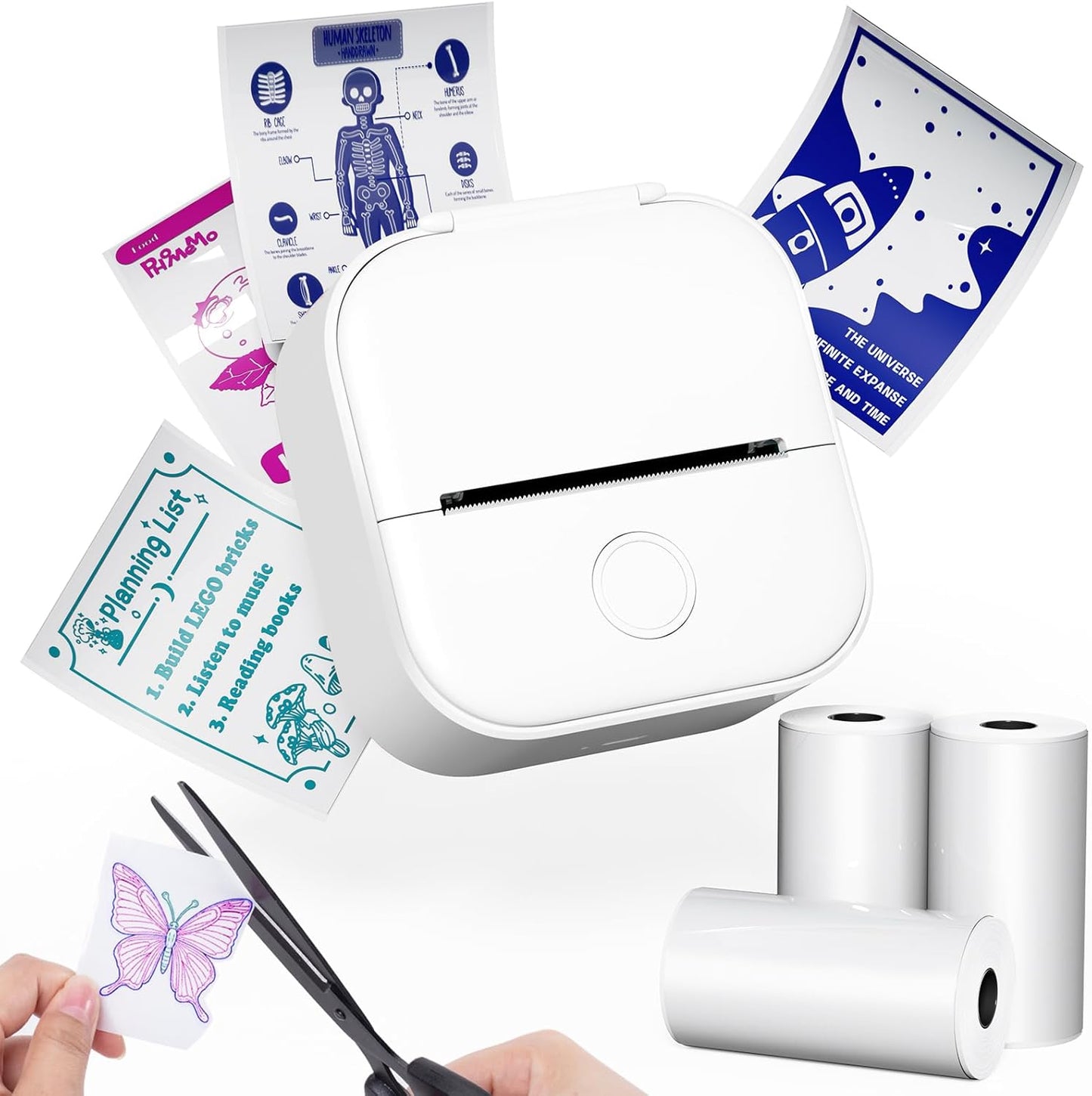Inkless Mini Sticker Printer for DIY Fun!
