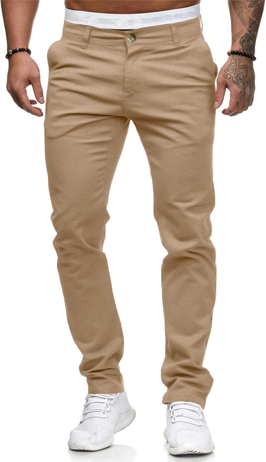 ALLABREVE Men's Chinos Casual Dress Pants for Stylish Comfort