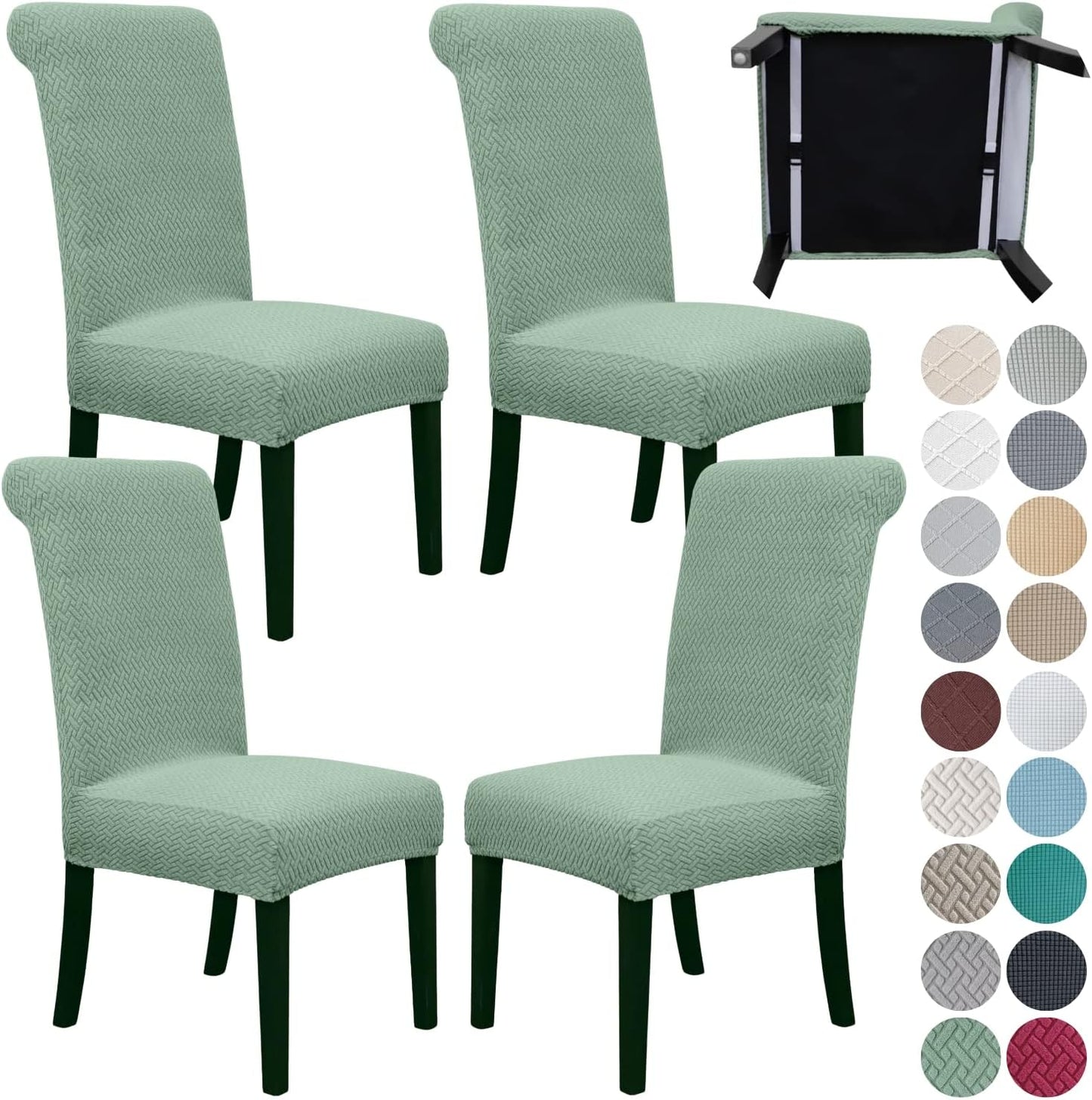 Stretch Parsons Chair Slipcover Set of 4 with Seat Belt Feature