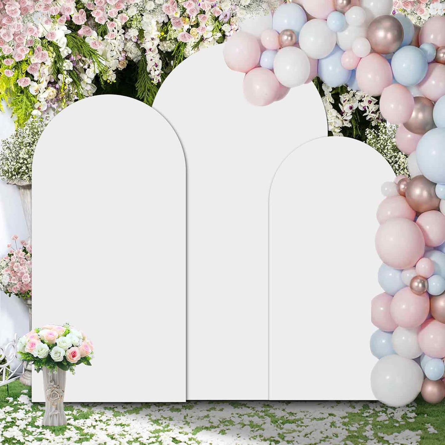Wedding Arch Covers Stretchy Backdrop Fabric Set of 3 for Events