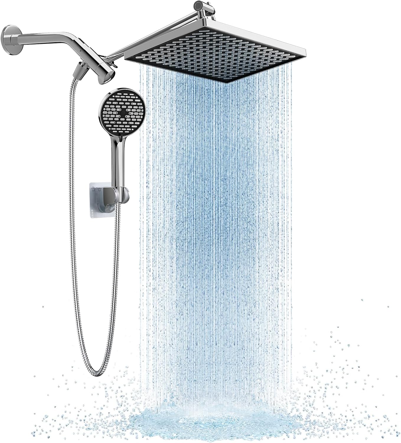 Cobbe 11.8 Inch Rain Shower Head with 6 Modes Handheld Spray