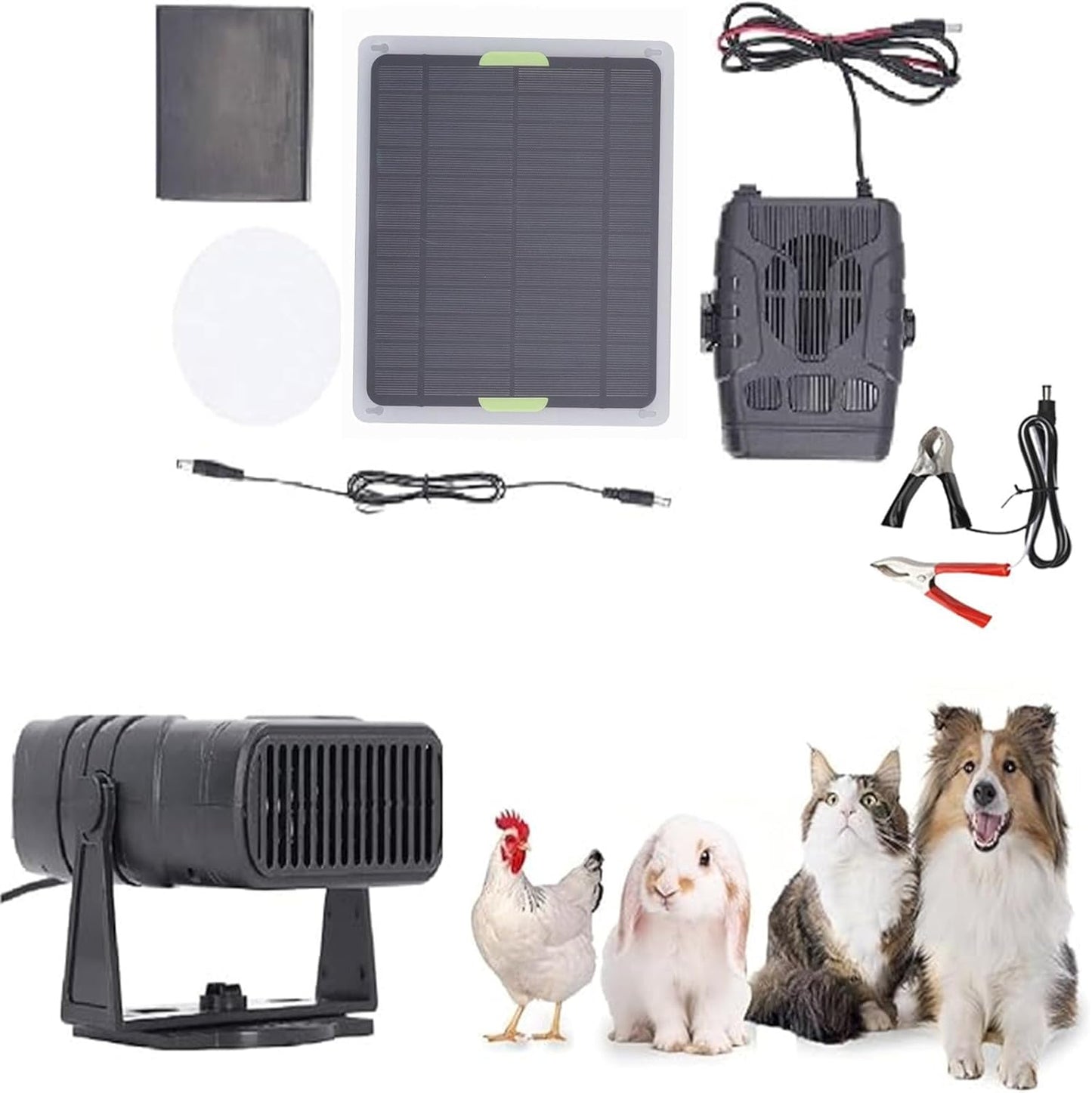 Solar Heater for Greenhouse and Chicken Coop Pets in Winter