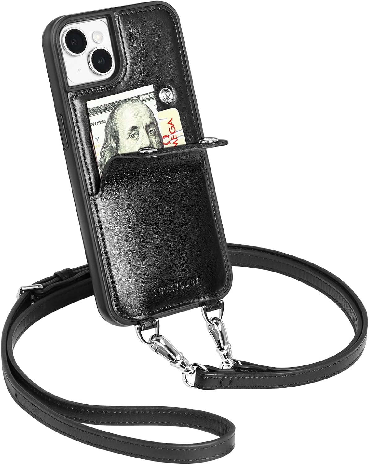 LUCKYCOIN Crossbody Wallet Phone Case for iPhone 15 Plus