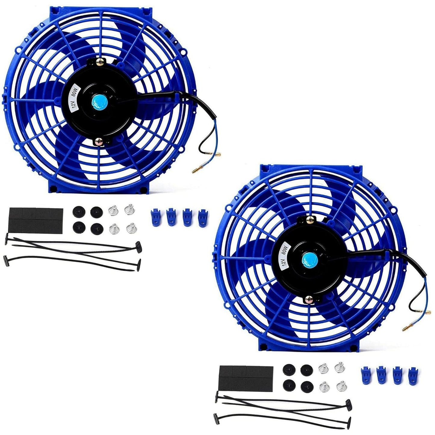 2PCS 10 Inch Slim Fan Push Pull Electric Radiator Cooling Kit