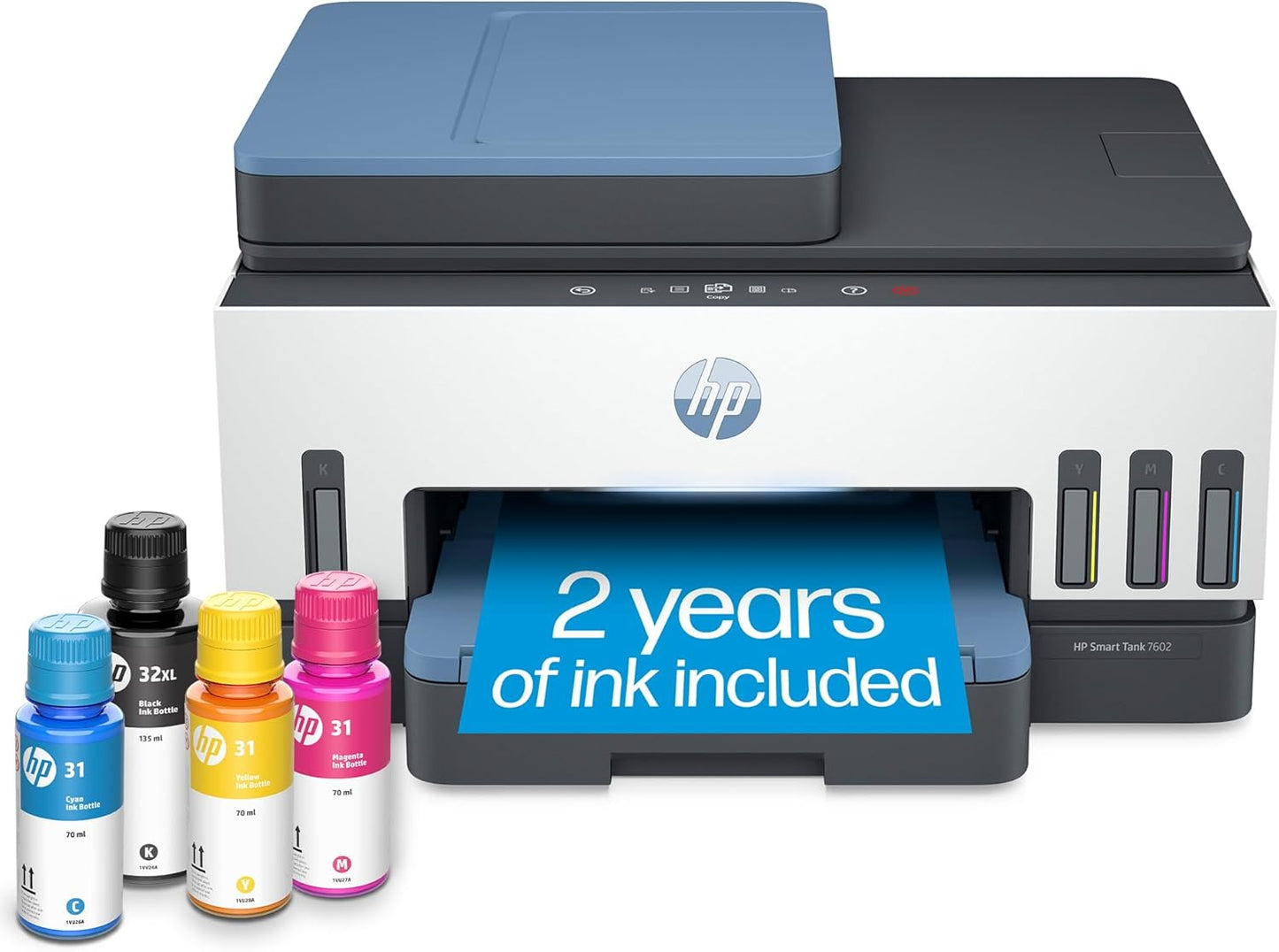 HP Smart Tank 7602 - 2 Years of Ink Included, All-in-One Printer