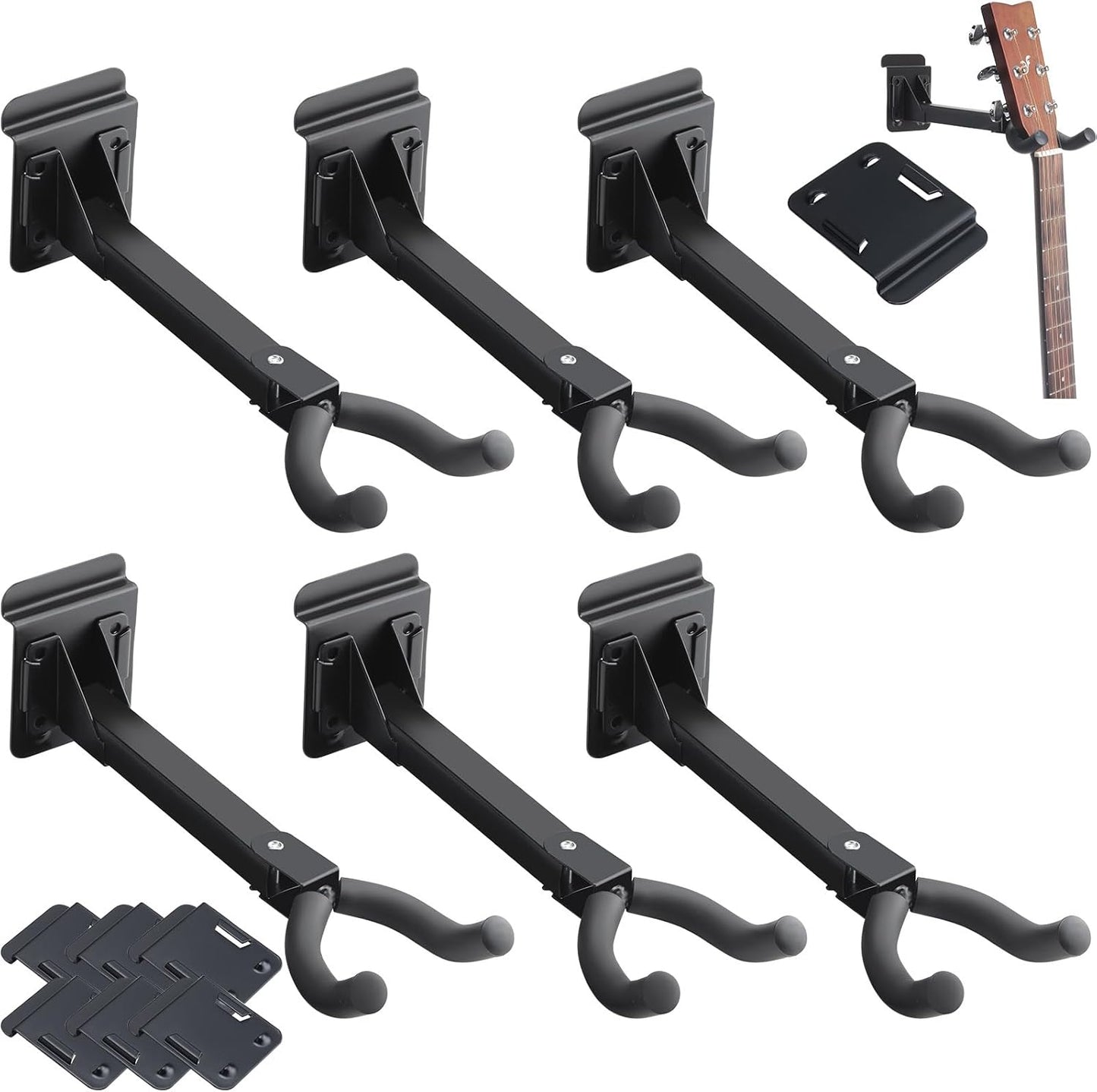 Therwen Guitar Wall Mount - Securely Display 6 Guitars