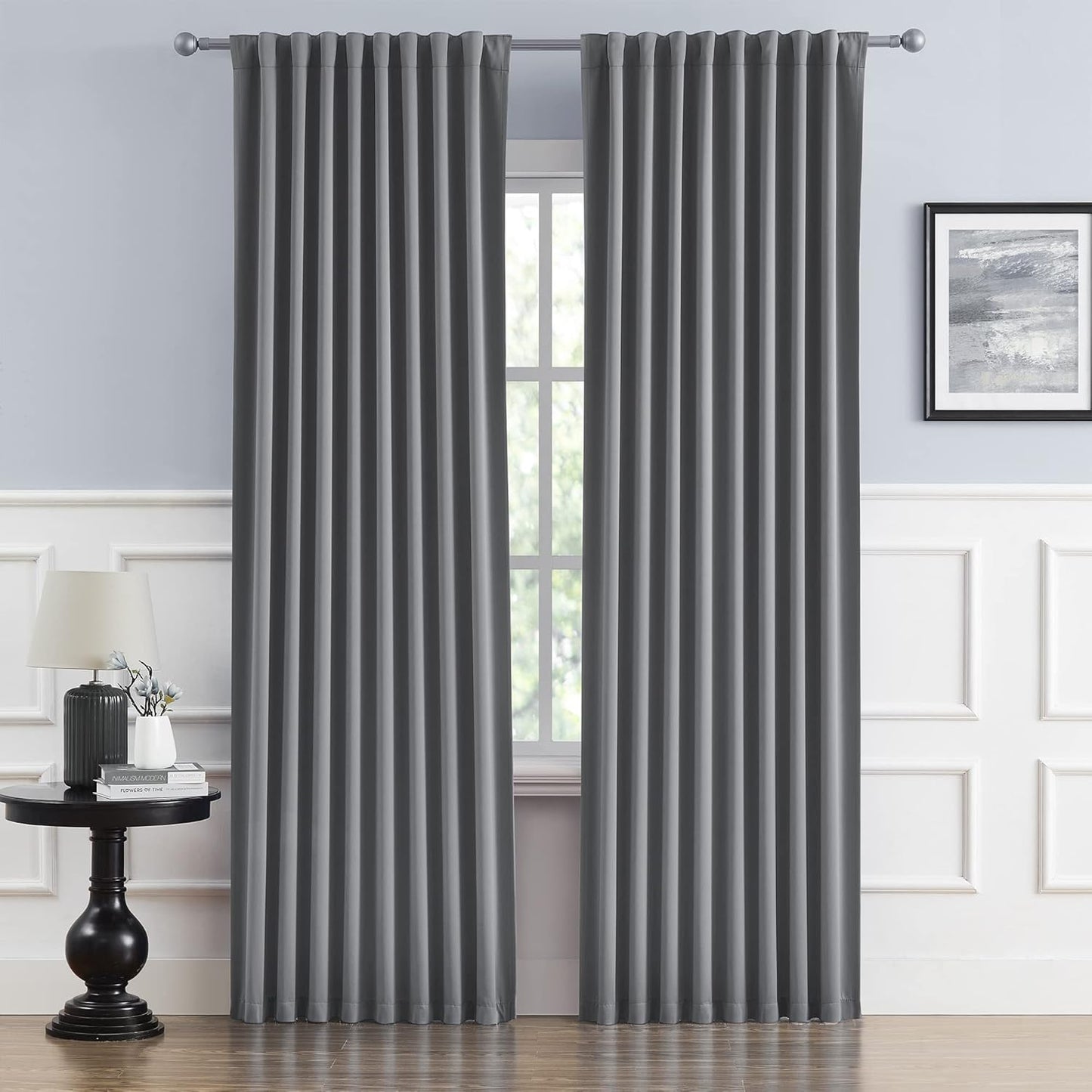 DUALIFE Thermal Insulated Blackout Curtain Panels for Bedrooms