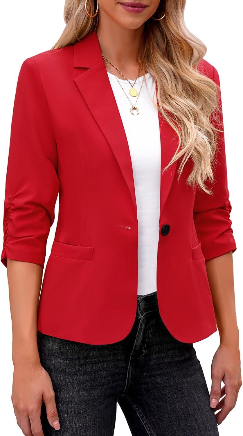 Stylish 3/4 Sleeve Blazer for Women - Perfect for Work & Casual