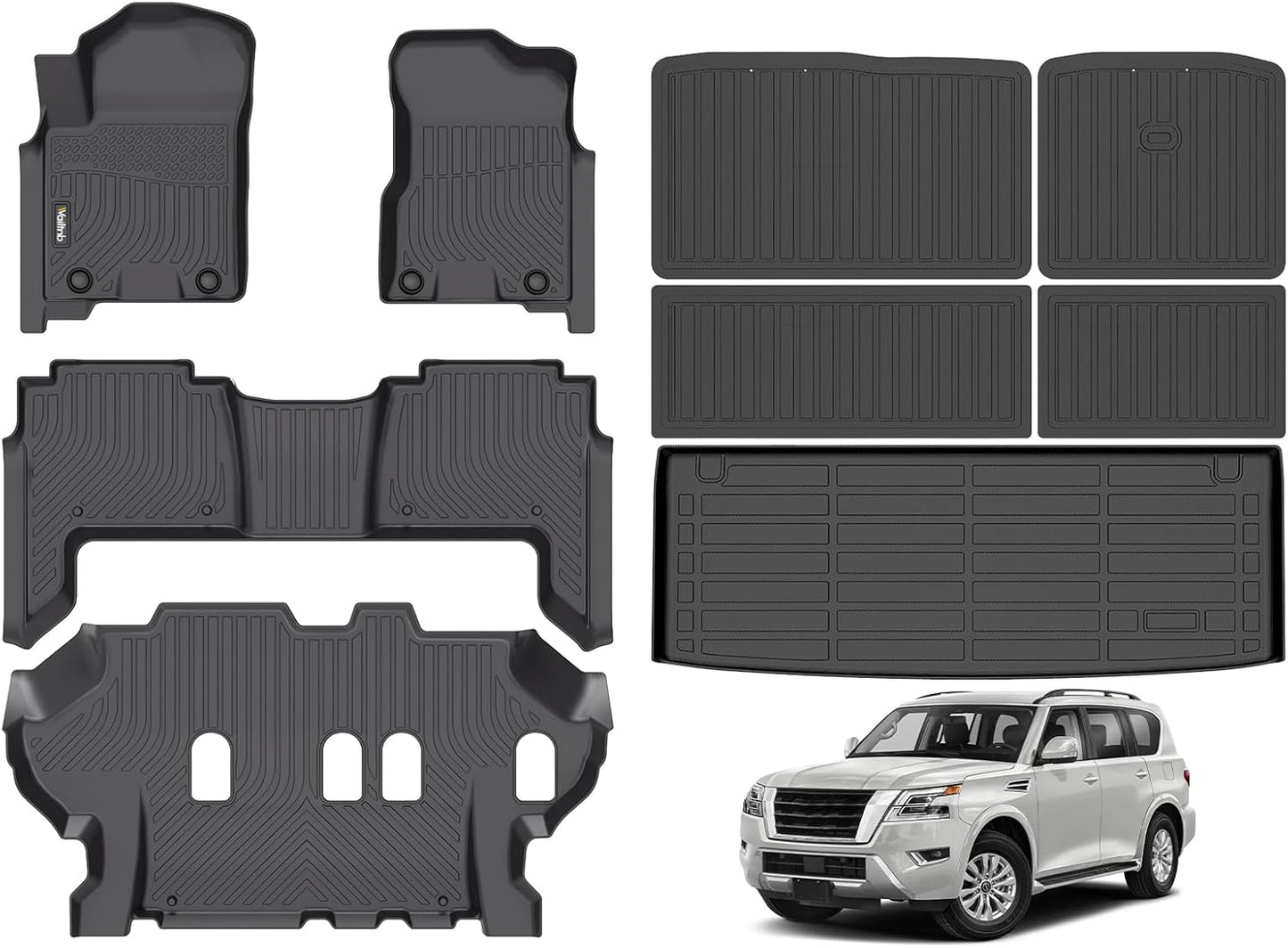 Wailtnb All Weather Floor Mats for Nissan Armada & QX80