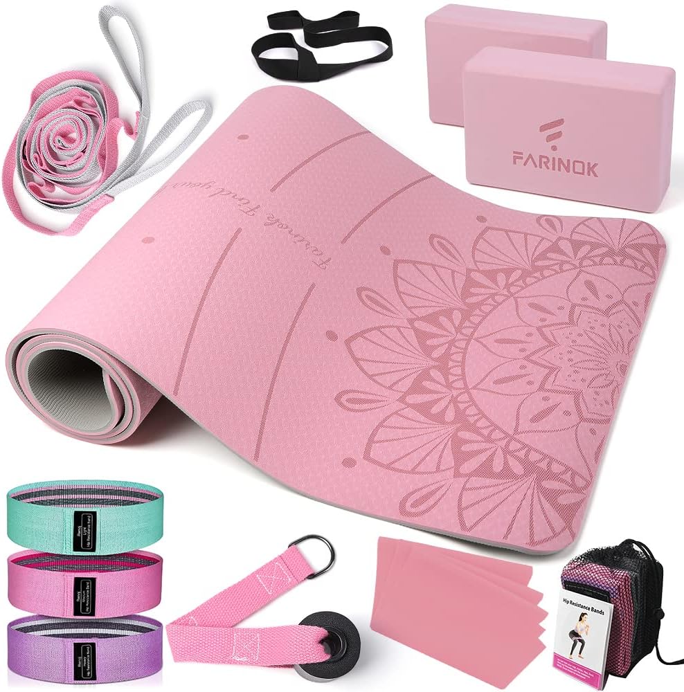Thick Yoga Mat Set for Beginners with Essential Accessories