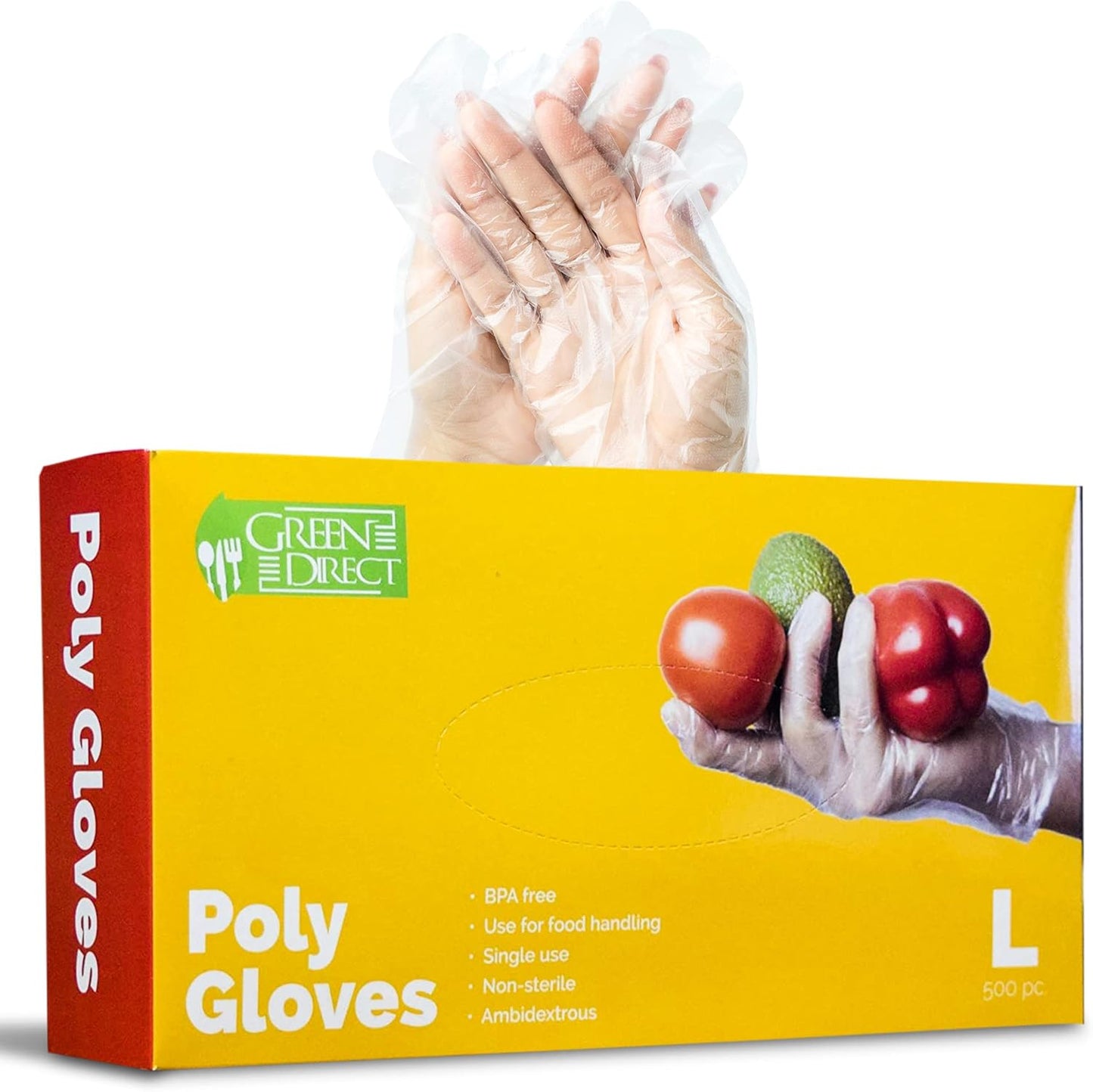 500ct Large PE Clear Gloves - Safe Cooking & Cleaning