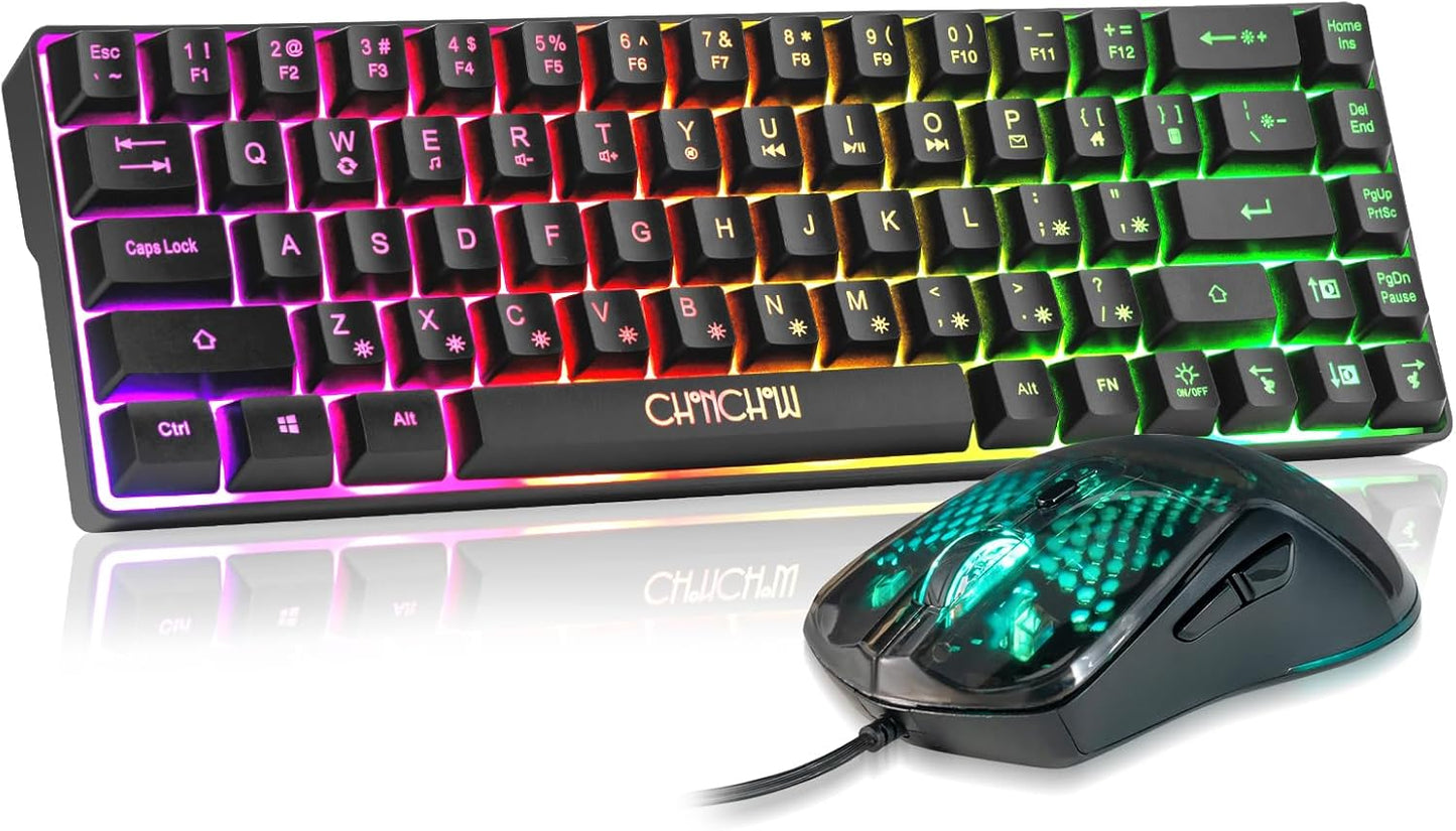 CHONCHOW 60% RGB Gaming Keyboard & Mouse Combo