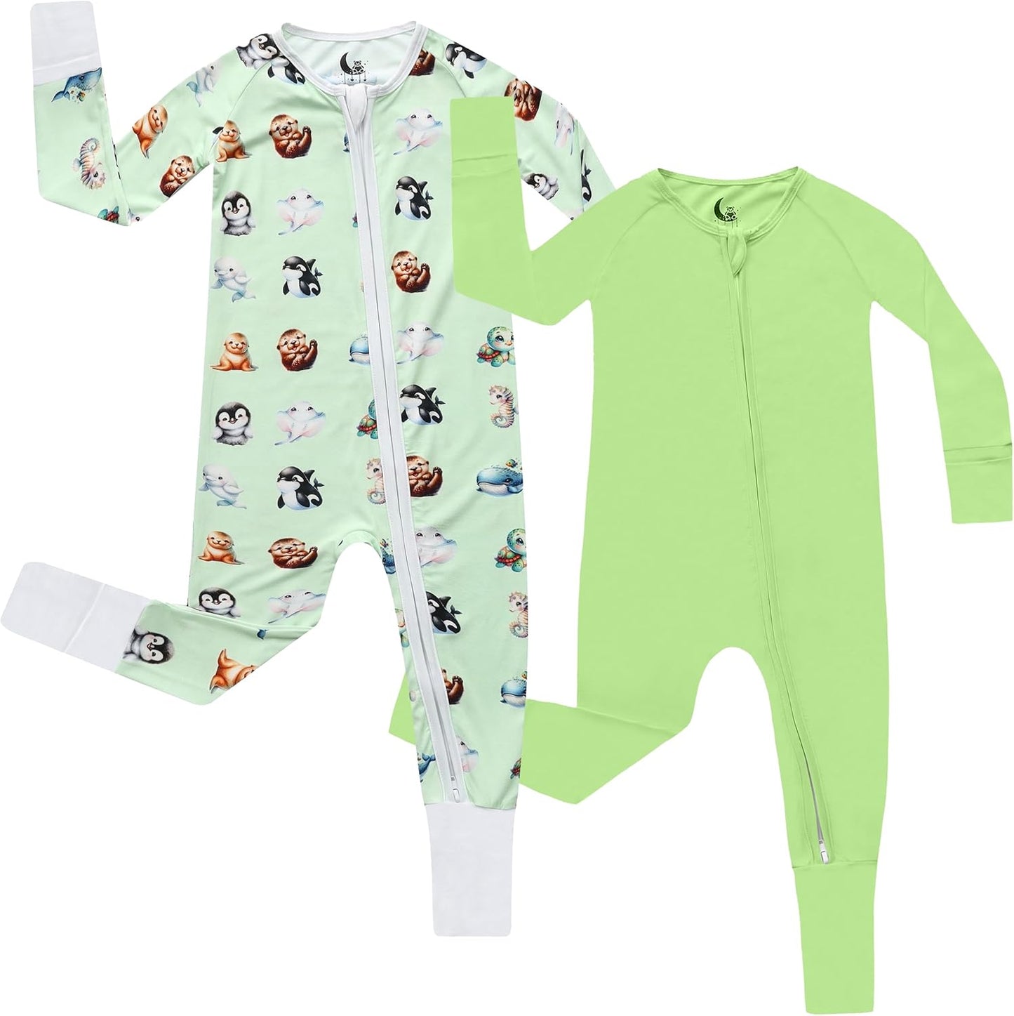 Bamboo Viscose Baby Pajamas 2 Way Zip for Easy Diaper Changes