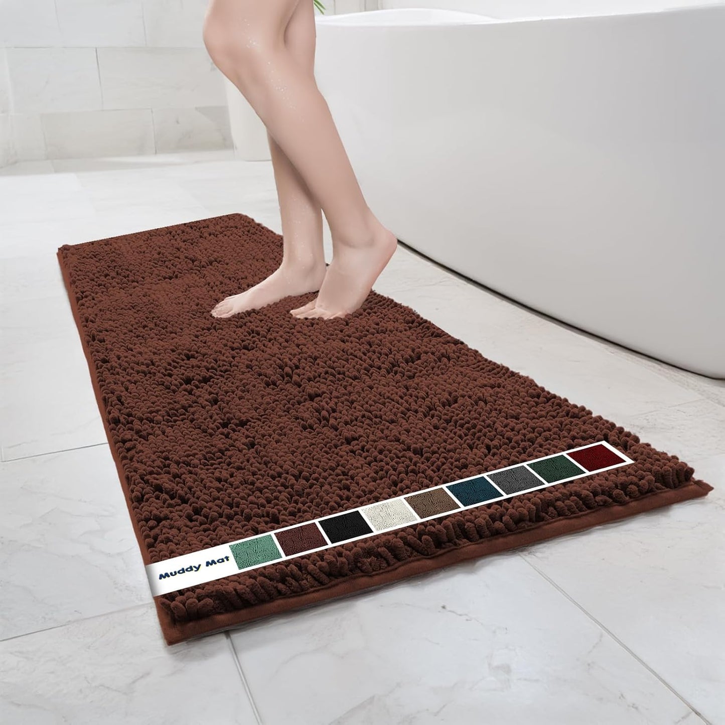 Muddy Mat Chenille Bathroom Rugs Quick Dry Microfiber Mats