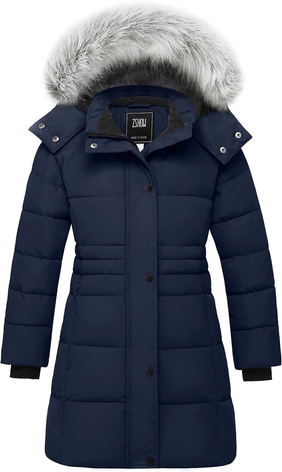 ZSHOW Girls' Winter Coat Long Hooded Parka Soft Fleece Puffer