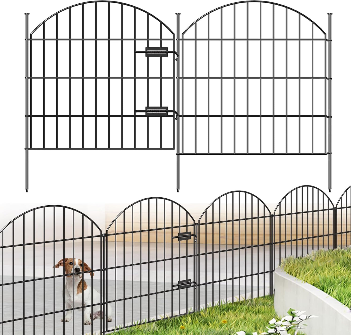 Metal Garden Fence with Gate for Dogs - Rustproof Barrier Solution