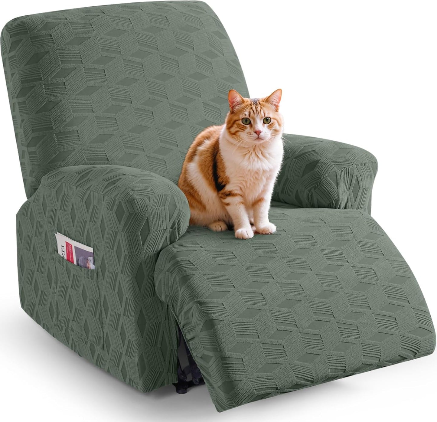 TAOCOCO Recliner Chair Covers for Kids and Pets - Bean Green