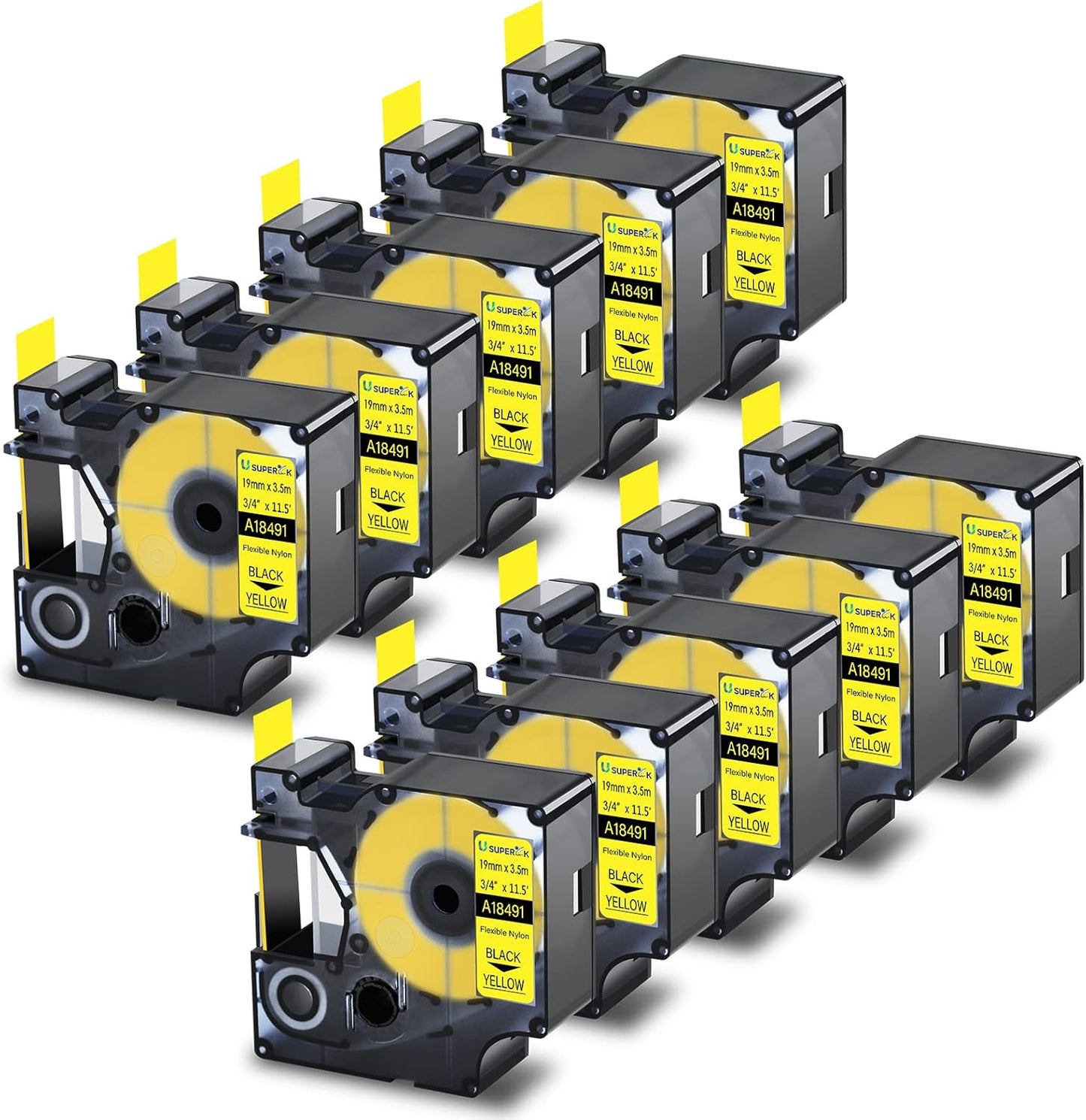 USUPERINK 10 Pack Compatible for Dymo Rhino Label Tapes