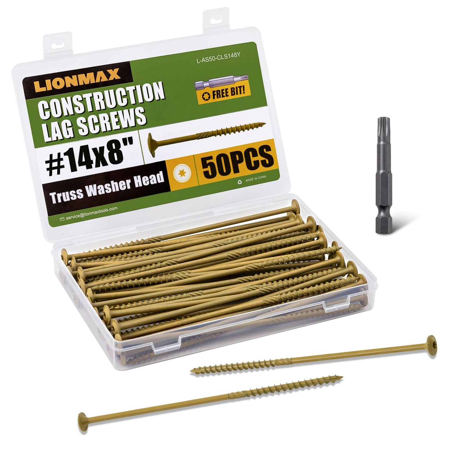 LIONMAX 8 Inch Lag Screws for Heavy Duty Wood Projects