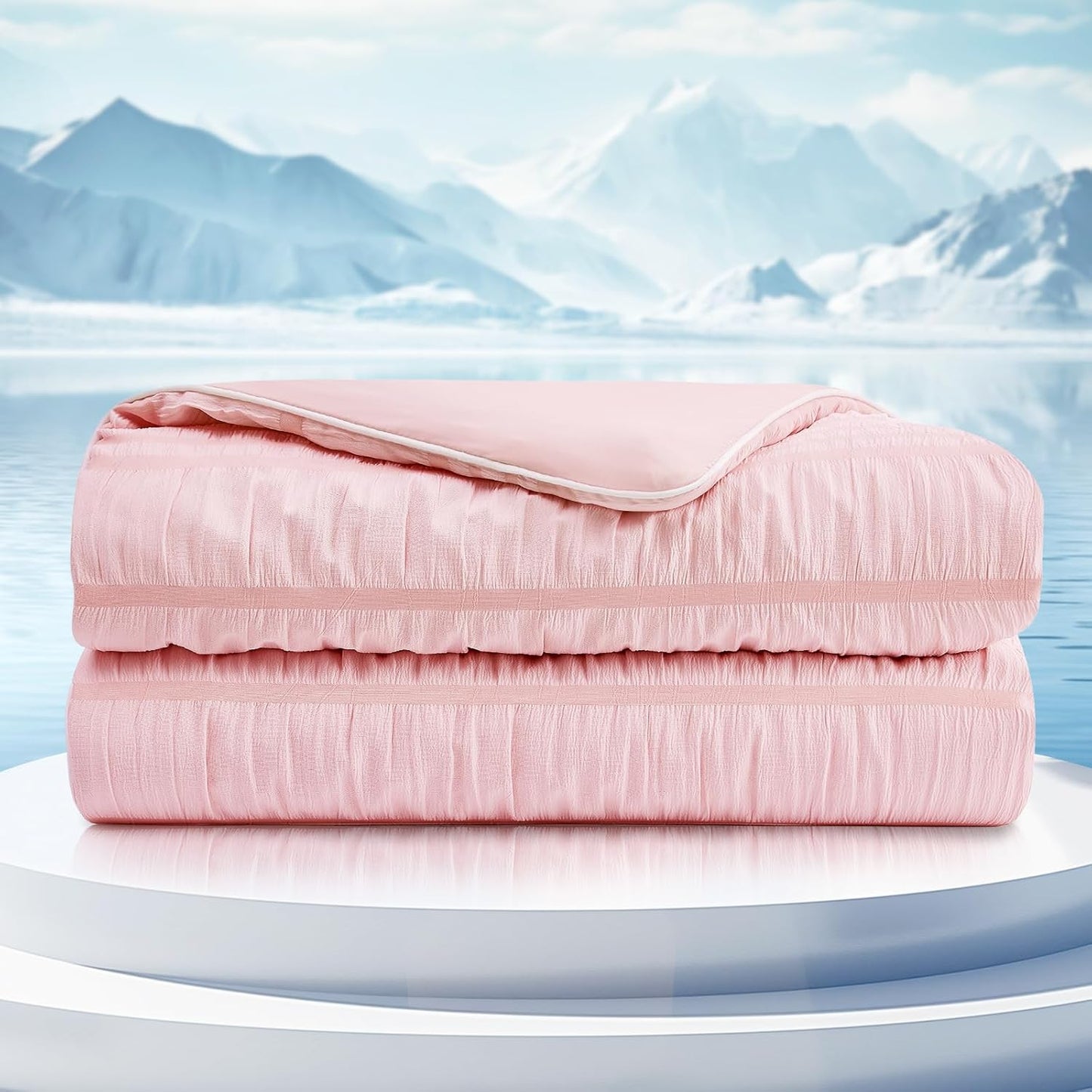 Cozy Bliss Seersucker Cooling Comforter for Twin Size Sleepers