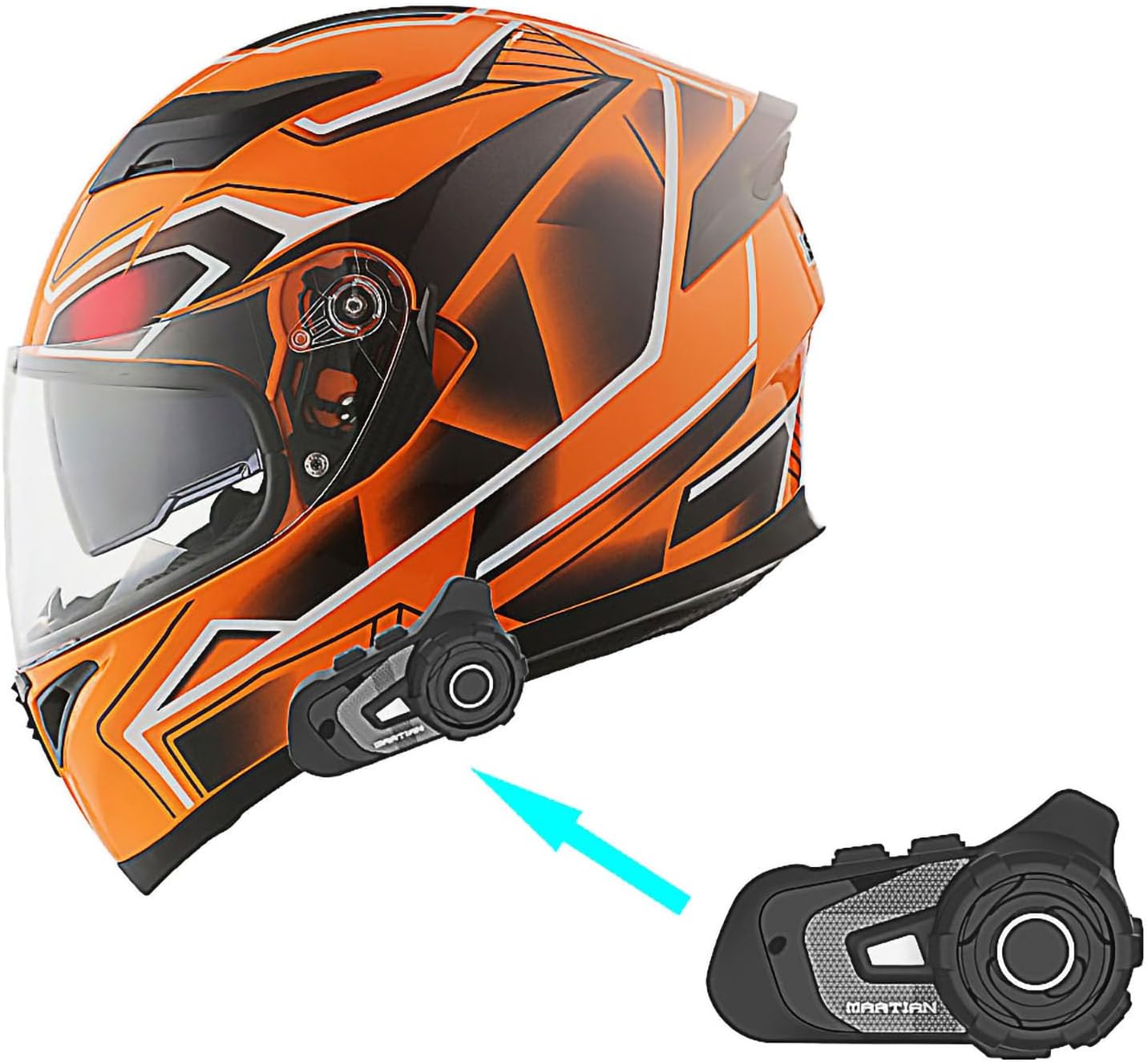 1Storm Motorcycle Full Face Helmet with Bluetooth Headset Bundle