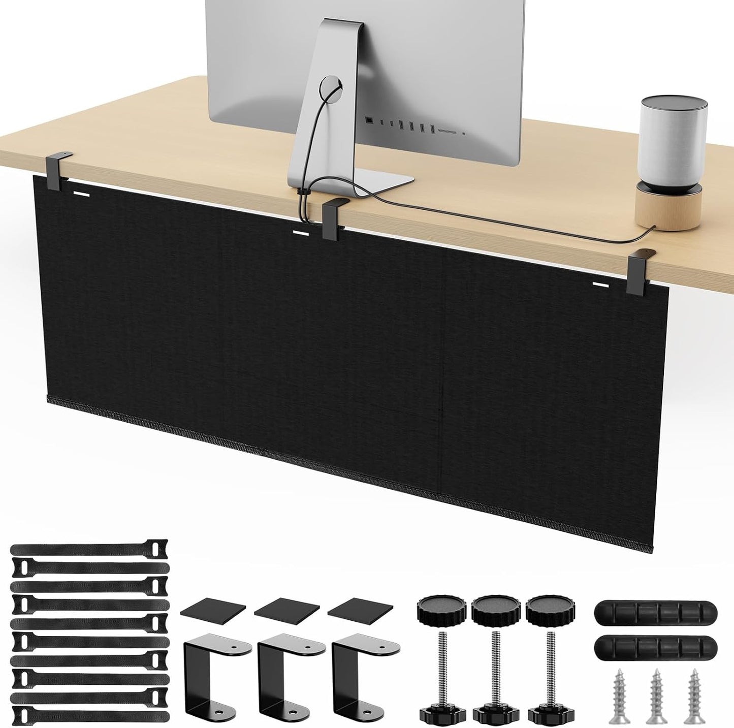 47.2 inch Under Desk Privacy Panel and Cable Management Solution