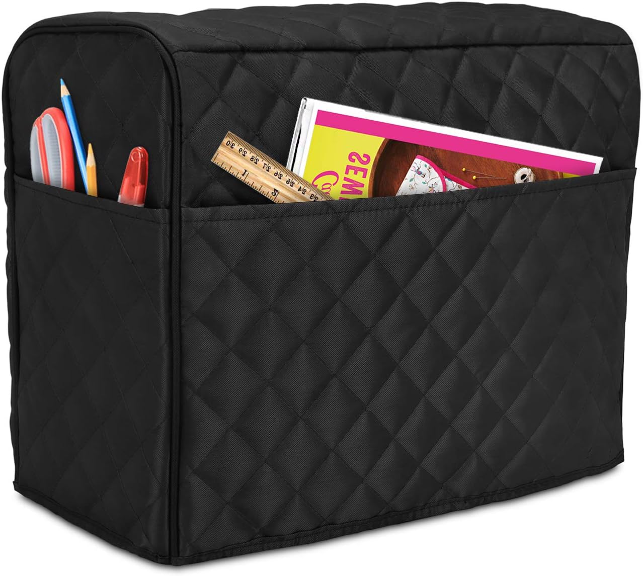 LUXJA Quilted Sewing Machine Cover - Protects & Organizes Accessories