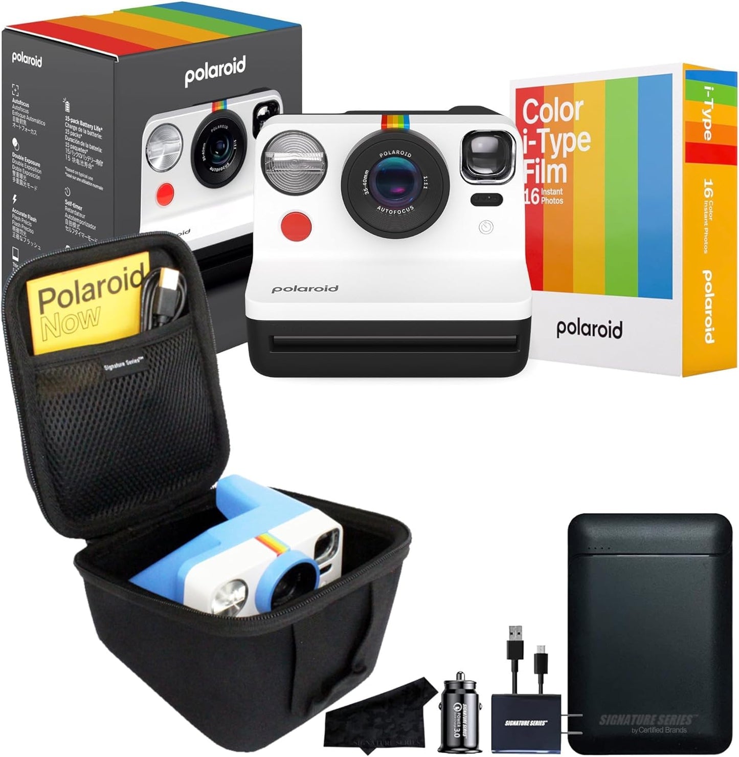 Polaroid Now Gen 2 Camera Bundle | 16 Film Photos | Charger