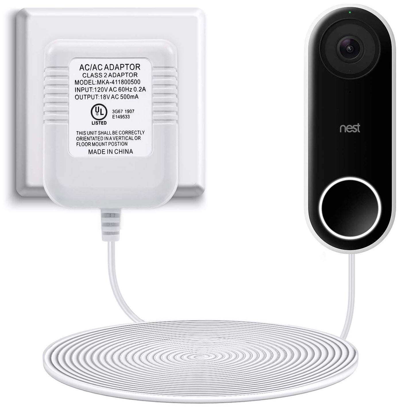 UL Certified Power Adapter for Nest, Arlo, Eufy Doorbells