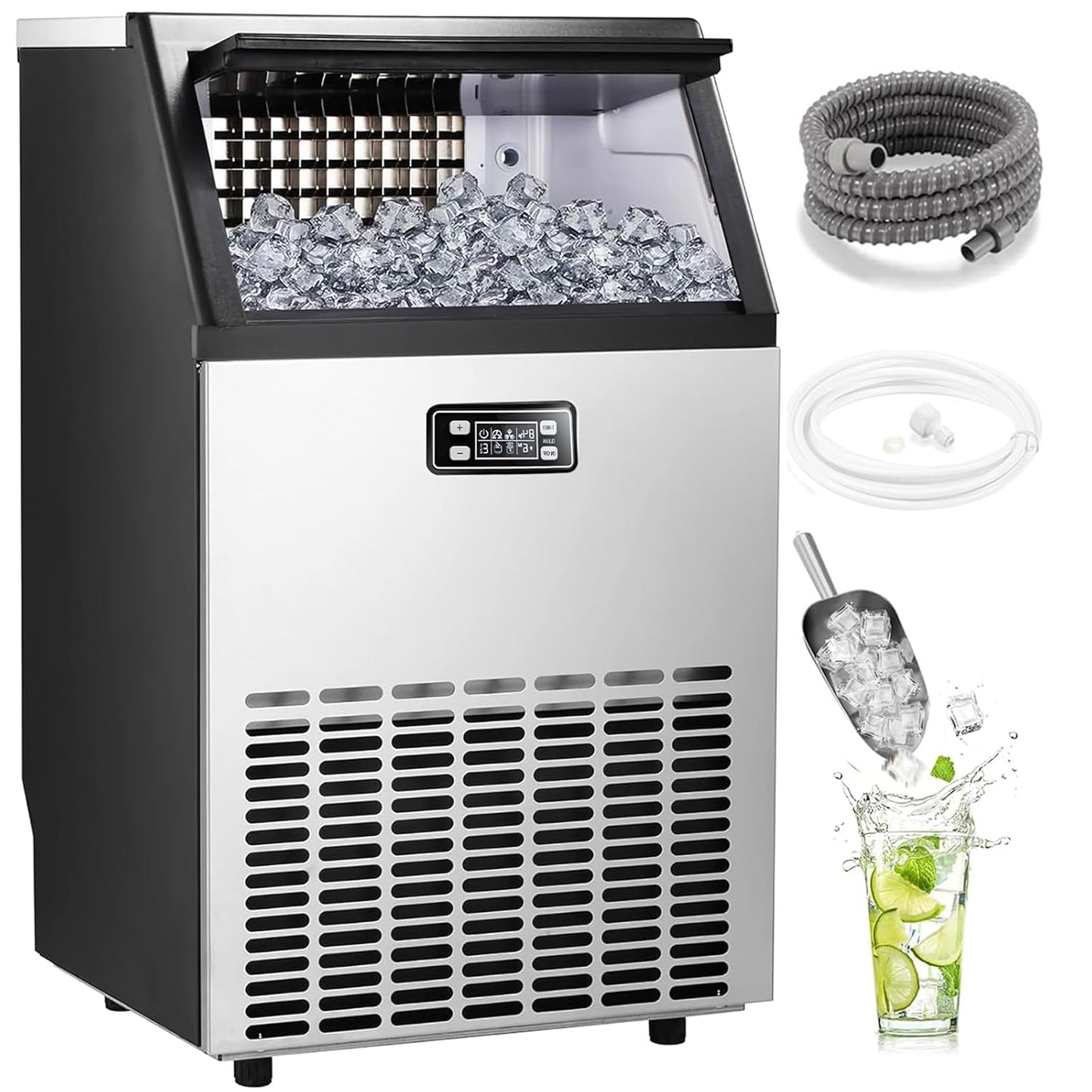 Commercial Ice Maker with 101lbs Daily Production Capacity